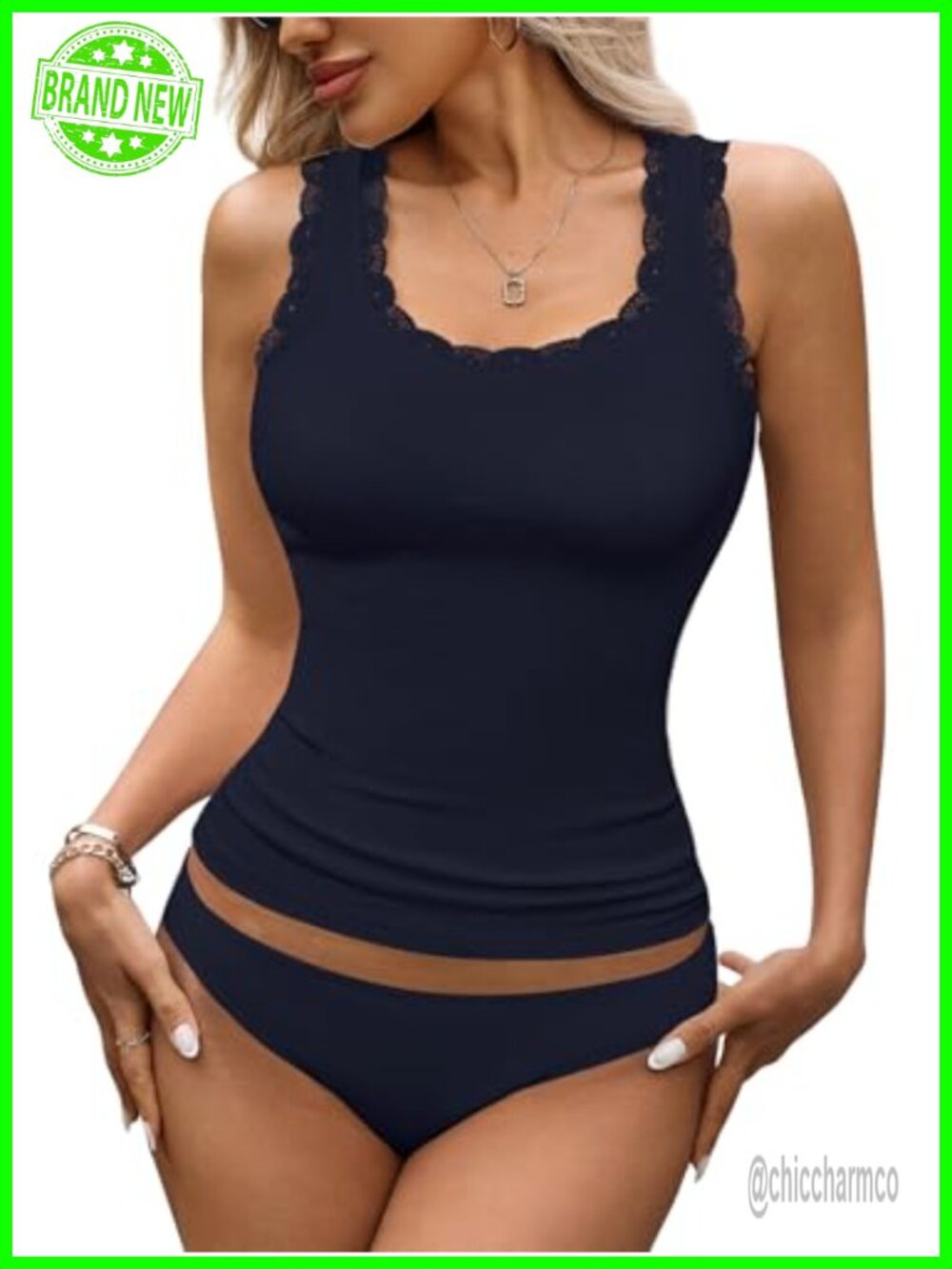 Lace Camisole Tank Top Sleeveless Stretch Layering Yoga Workout